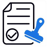 approval in blue duo line vector