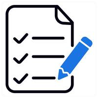 checklist in blue duo line vector