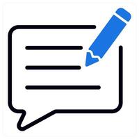 write feedback in blue duo line vector