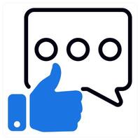 positive feedback in blue duo line vector