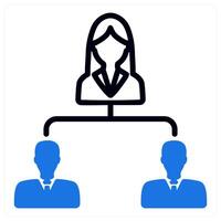 business hierarchy in blue duo line vector