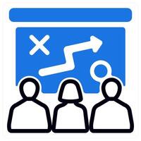 presenting tactics in blue duo line vector
