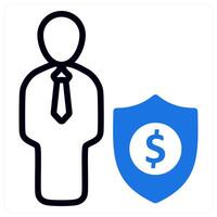 business security in blue duo line vector