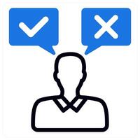 decision in blue duo line vector