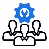 technical team in blue duo line vector