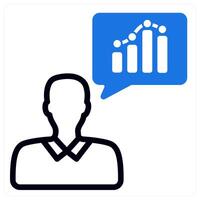 thinking analysis in blue duo line vector