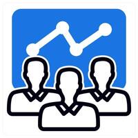 efficient team in blue duo line vector