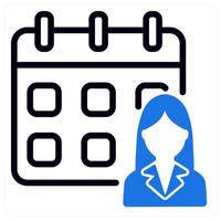 working schedule in blue duo line vector