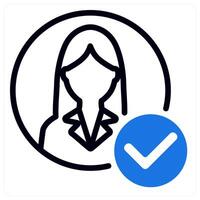 account approved in blue duo line vector