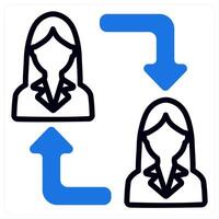 employee change in blue duo line vector