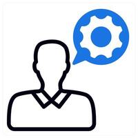 technical support icon concept in blue duo line vector