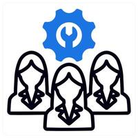 technical team icon concept in blue duo line vector