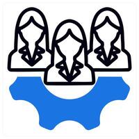 expert team icon concept in blue duo line vector