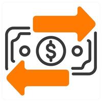 transaction in orange duo line vector