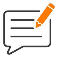 write feedback in orange duo line vector