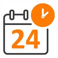 all day availability in orange duo line vector