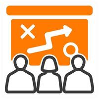 presenting tactics in orange duo line vector