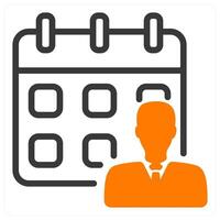 working schedule in orange duo line vector