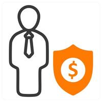 business security in orange duo line vector