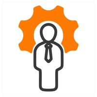 technical expert in orange duo line vector