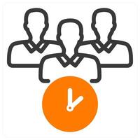 meeting time in orange duo line vector