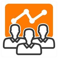 efficient team in orange duo line vector