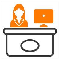 reception in orange duo line vector