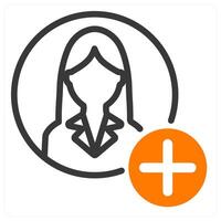 add user icon concept in orange duo vector