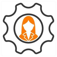 employee management in orange duo line vector