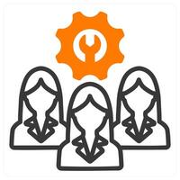 technical team in orange duo vector