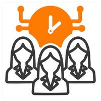 time management in orange duo line vector