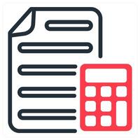 calculation in red duo line vector