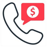 business call in red duo line vector