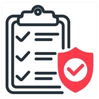 insurance policy in red duo line vector