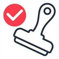 stamp in red duo line vector