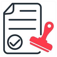 approval in red duo line vector