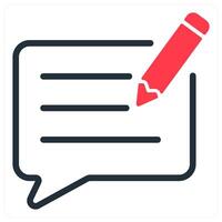 write feedback in red duo line vector