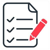 checklist in red duo line vector