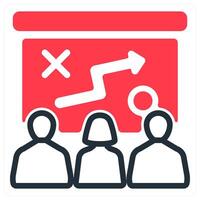 presenting tactics in red duo line vector