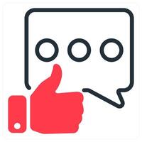 positive feedback in red duo line vector