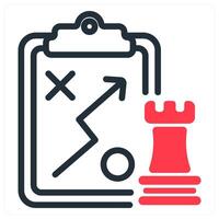 tactics in red duo line vector