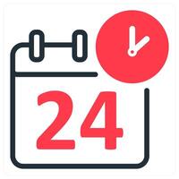 all day availability in red duo line vector