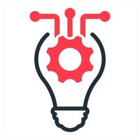 idea in red duo line vector
