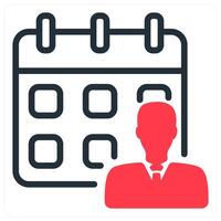 working schedule icon concept in red duo line vector