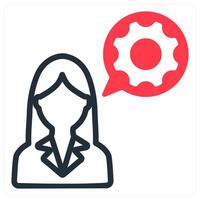 technical support icon concept in red duo line vector