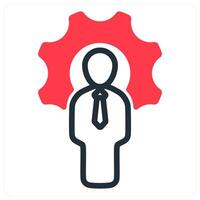 technical expert in red duo line vector