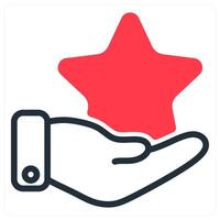 star feedback in red duo line vector