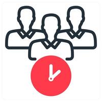 meeting time in red duo line vector