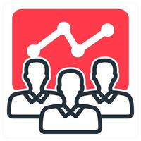 efficient team in red duo line vector