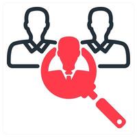 recruitment icon concept in red duo line vector